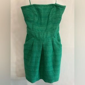 Banana republics XS green strapless dress.